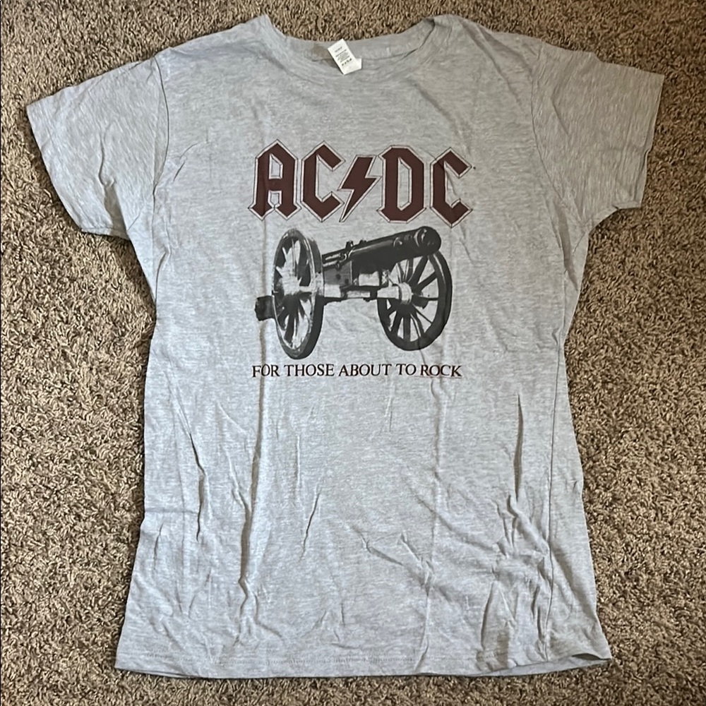 AC/DC Gray Short Sleeve Tee